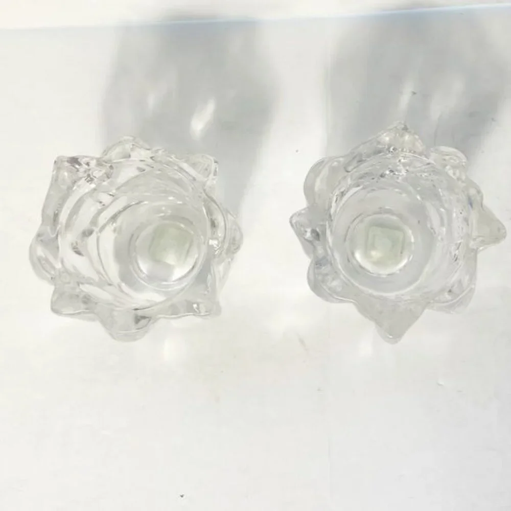 Partylite Glacier Lights Votive Candle Holders Set Of 2 Clear Glass Retired